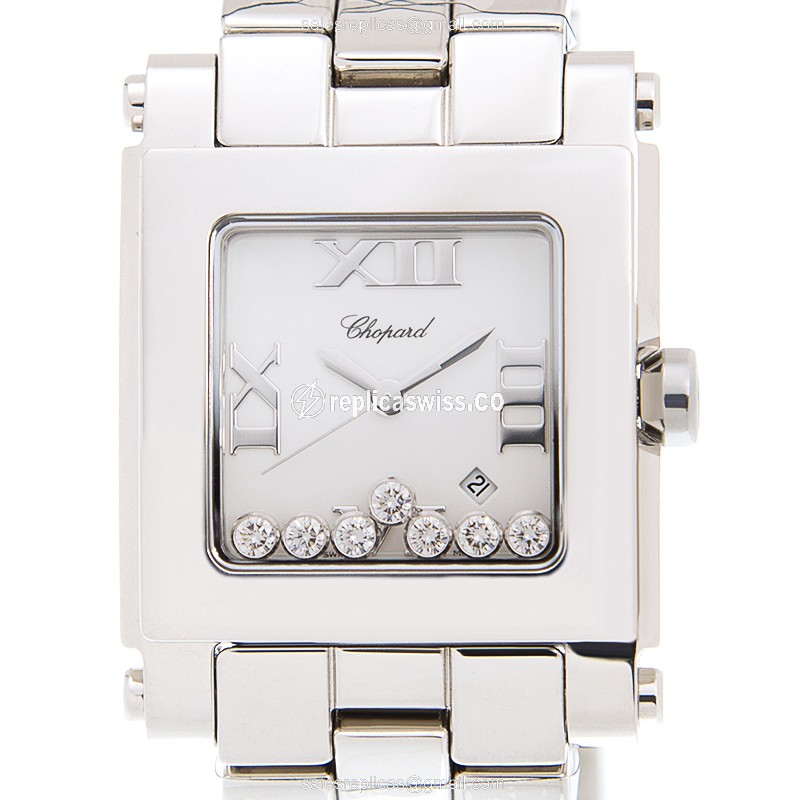 Chopard Happy Sport Quartz - Stainless Steel Case - White Dial - Silver Steel Strap